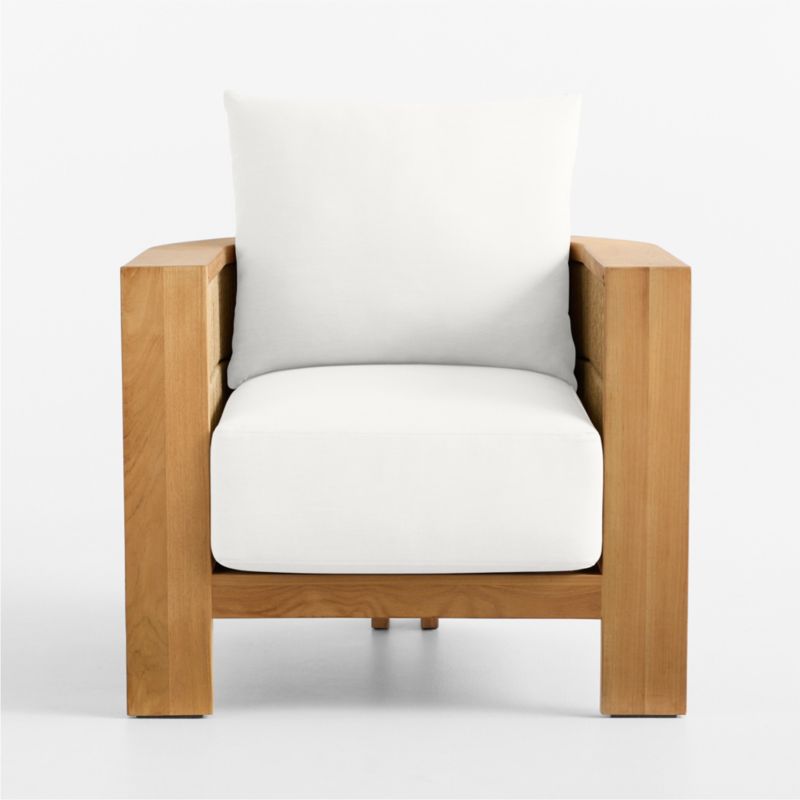 Viewing product image Bali Natural Teak Outdoor Lounge Chair with Nova Glow Sunbrella ® Cushions - image 1 of 10