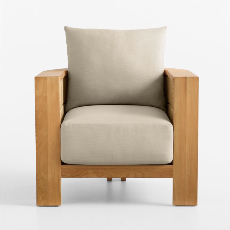 Viewing product image Bali Natural Teak Outdoor Lounge Chair with Nova Glow Sunbrella ® Cushions - image 1 of 10