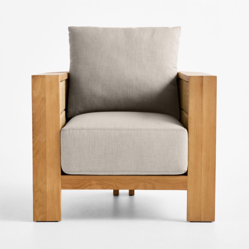 Viewing product image Bali Natural Teak Outdoor Lounge Chair with Nova Glow Sunbrella ® Cushions - image 1 of 10