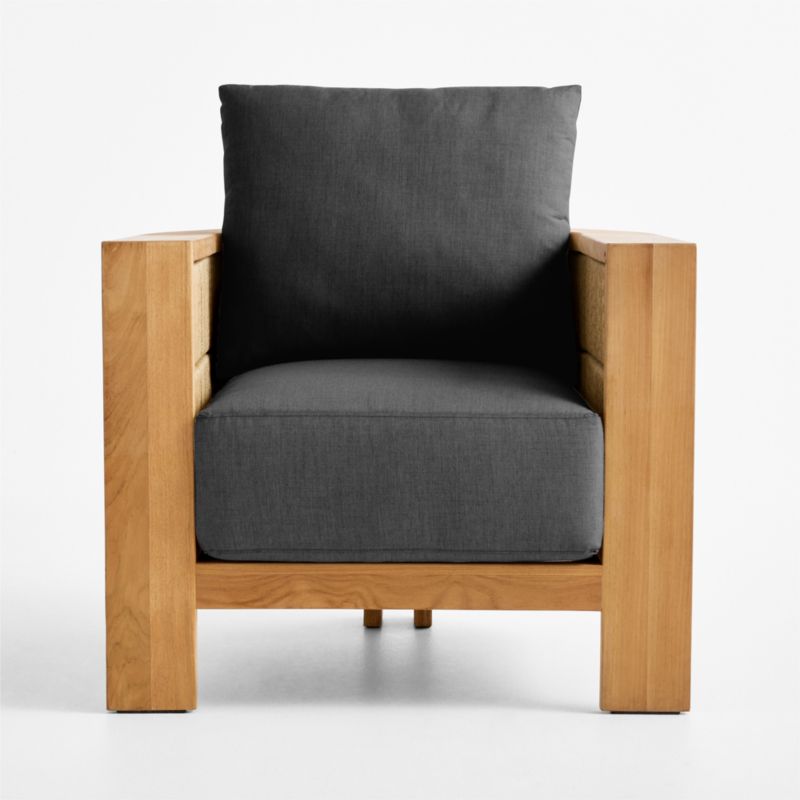 Viewing product image Bali Natural Teak Outdoor Lounge Chair with Nova Glow Sunbrella ® Cushions - image 1 of 10