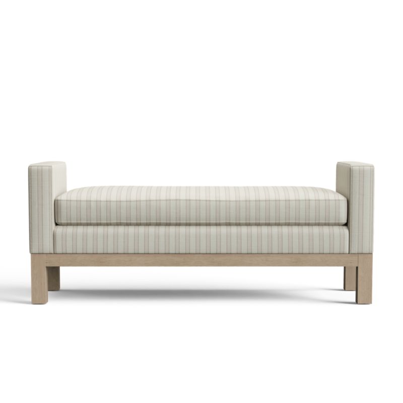Viewing product image Keane 54" Weathered Natural Wood Upholstered Bench - image 1 of 7