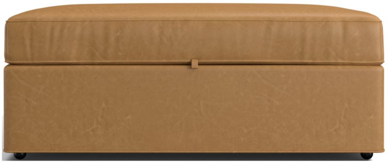 Axis Leather Storage Ottoman with Tray