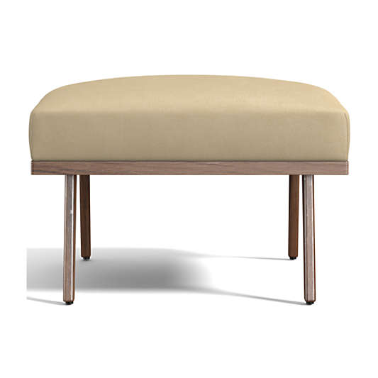 Cavett Leather Wood Frame Ottoman