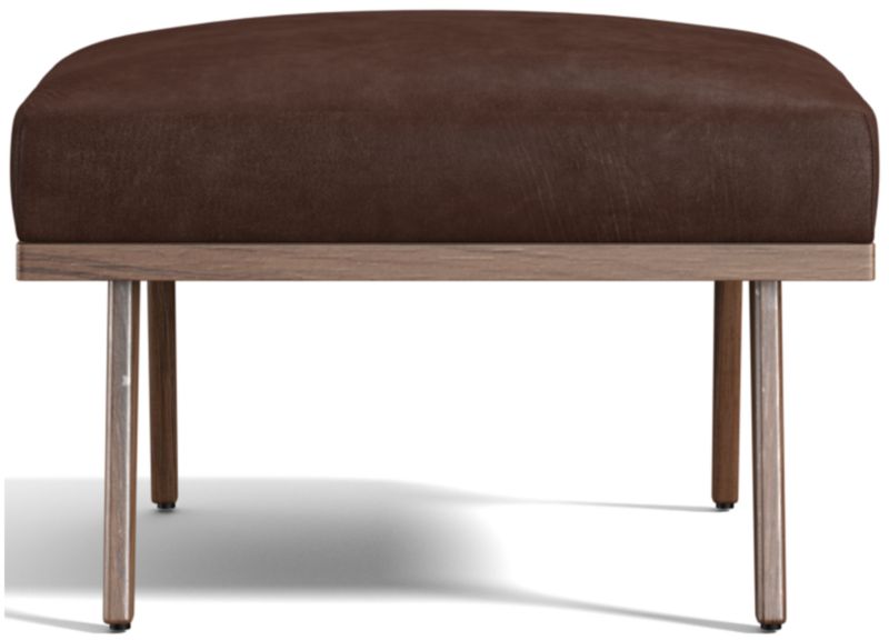 Cavett Leather Wood Frame Ottoman - image 0 of 8