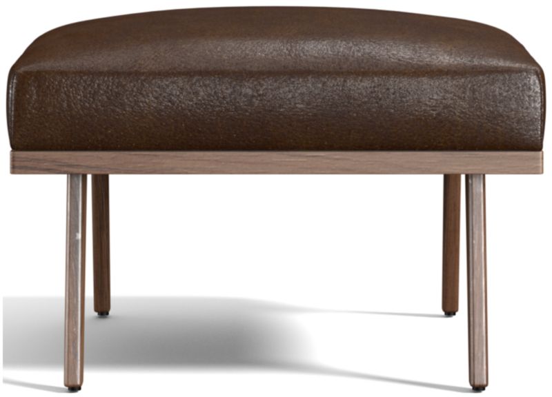 Cavett Leather Wood Frame Ottoman - image 0 of 8