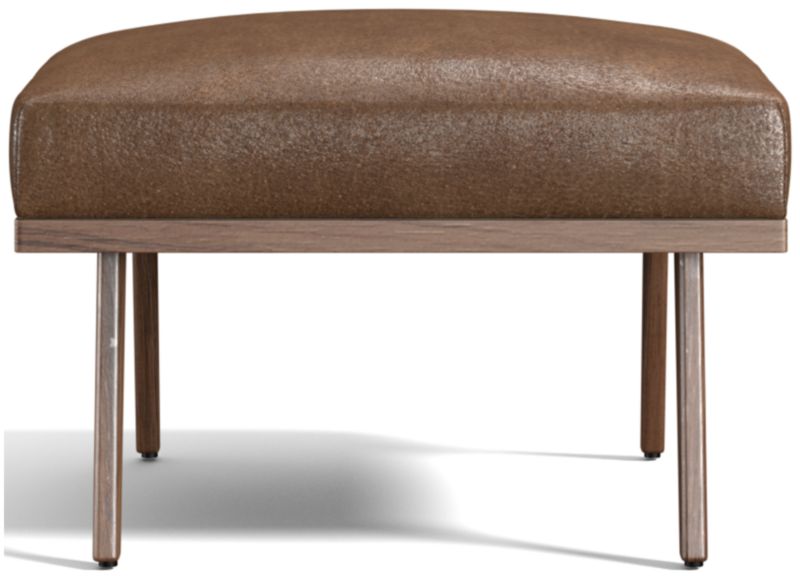 Cavett Leather Wood Frame Ottoman - image 0 of 8