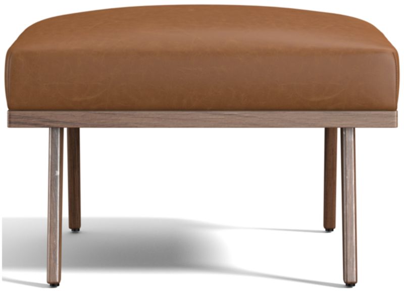 Cavett Leather Wood Frame Ottoman - image 0 of 9