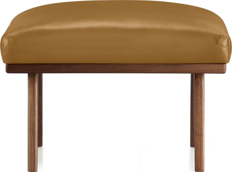 Cavett Leather Wood Frame Ottoman - image 0 of 9