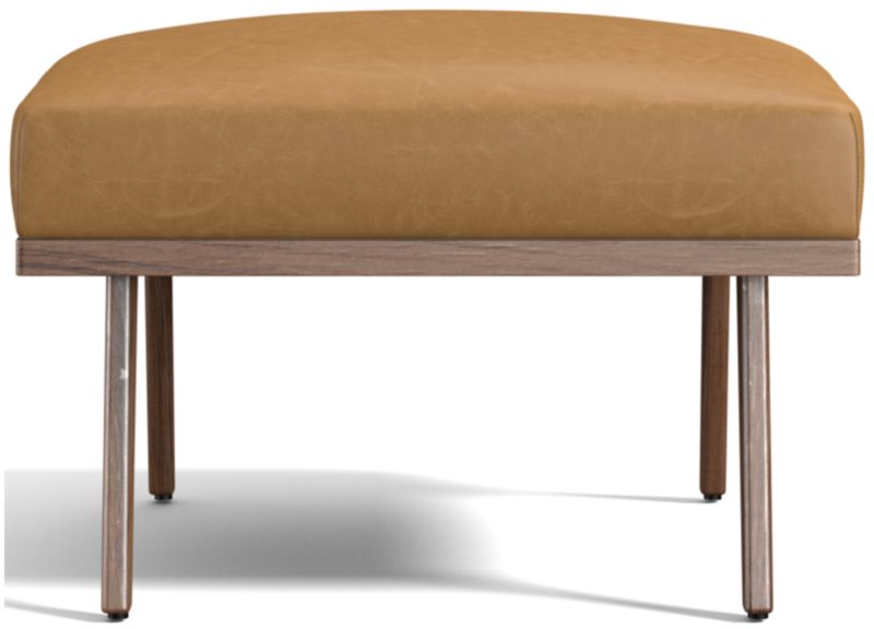 Cavett Leather Wood Frame Ottoman - image 0 of 9