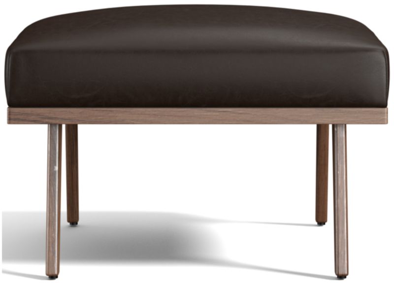 Cavett Leather Wood Frame Ottoman - image 0 of 9