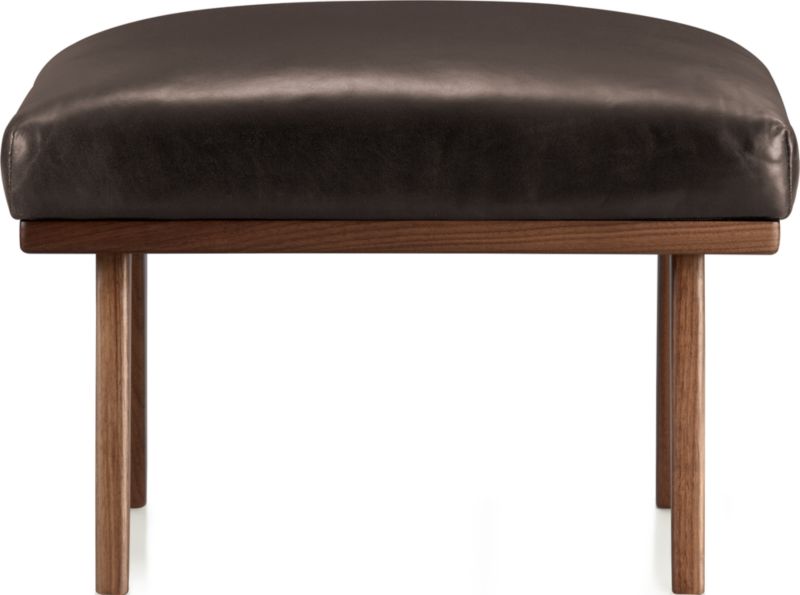 Cavett Leather Wood Frame Ottoman - image 0 of 9