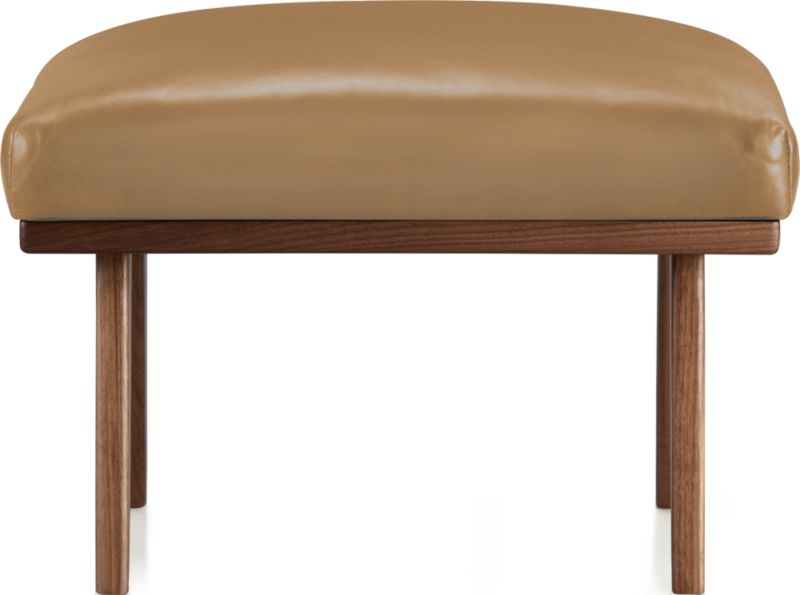 Cavett Leather Wood Frame Ottoman - image 0 of 9