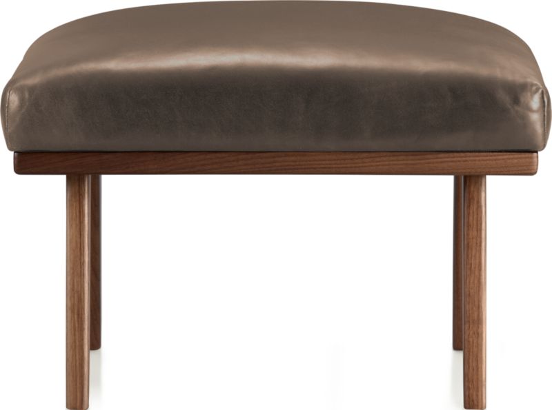 Cavett Leather Wood Frame Ottoman - image 0 of 9