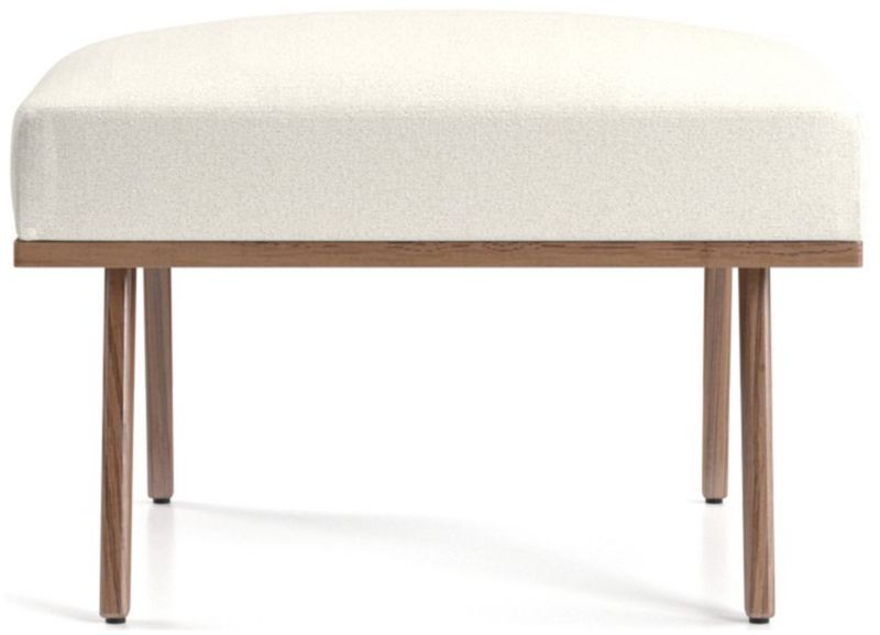 Cavett Walnut Wood Frame Ottoman - image 0 of 6