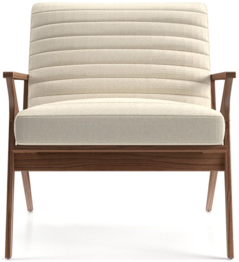 Cavett Channel Walnut Wood Frame Chair - image 0 of 11