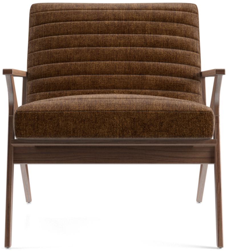 Cavett Channel Walnut Wood Frame Chair - image 0 of 11