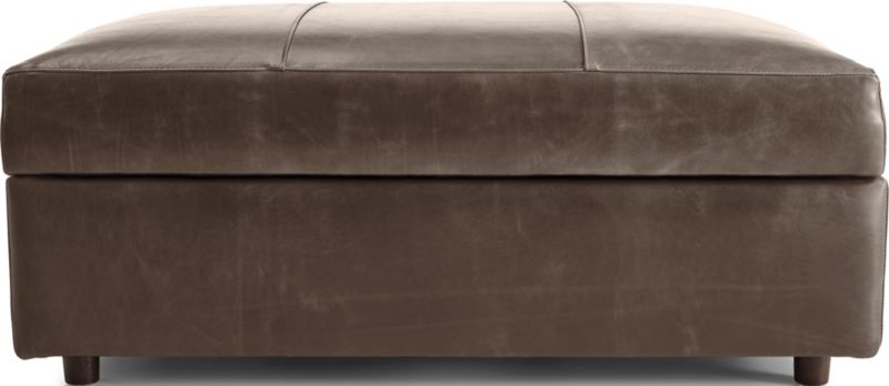 Barrett Leather Storage Ottoman + Reviews Crate and Barrel