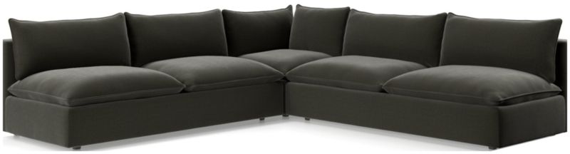 Lotus Deep Modular 3-Piece Corner Sectional Sofa | Crate & Barrel