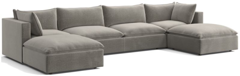 Lotus Deep Modular 5-Piece Sectional Sofa with Ottomans - image 0 of 8