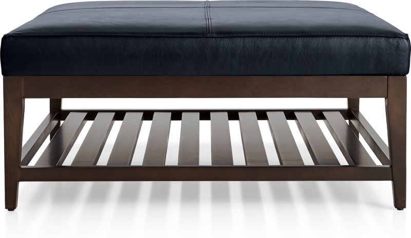 Nash Leather Square Ottoman with Slats - image 0 of 7