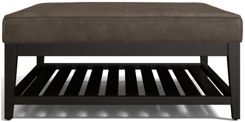 Nash Leather Square Ottoman with Slats - image 0 of 7