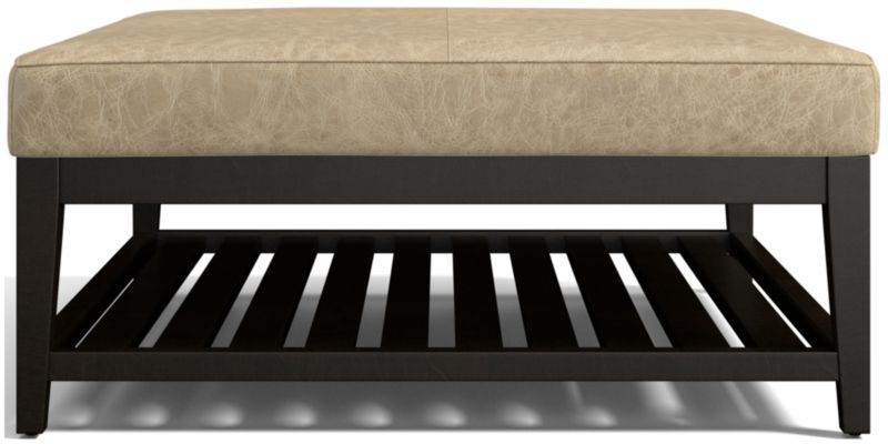 Nash Leather Square Ottoman with Slats - image 0 of 7