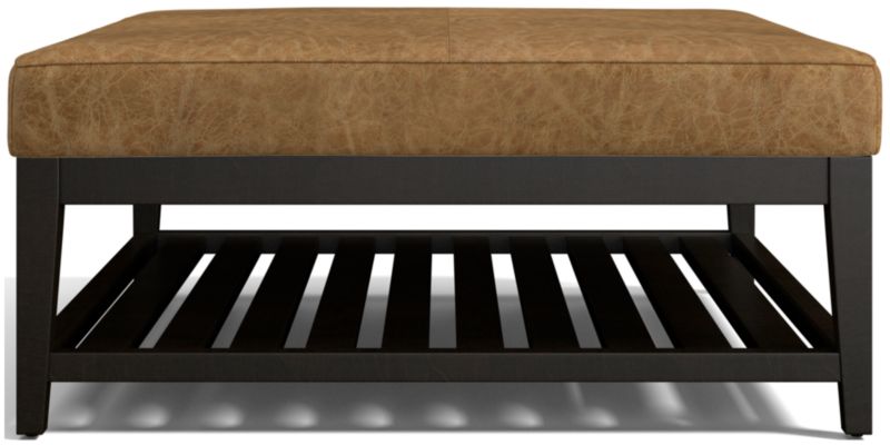 Nash Leather Square Ottoman with Slats - image 0 of 7