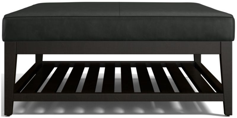 Nash Leather Square Ottoman with Slats - image 0 of 7