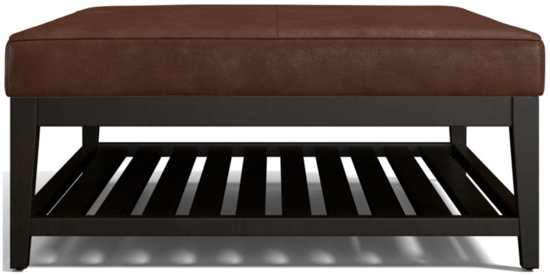 Nash Leather Square Ottoman with Slats - image 0 of 7