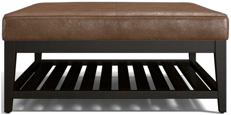 Nash Leather Square Ottoman with Slats - image 0 of 7