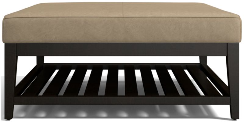 Nash Leather Square Ottoman with Slats - image 0 of 7