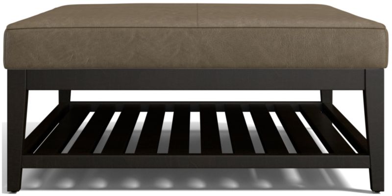 Nash Leather Square Ottoman with Slats - image 0 of 7