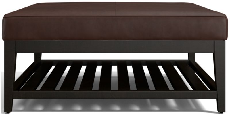 Nash Leather Square Ottoman with Slats - image 0 of 7