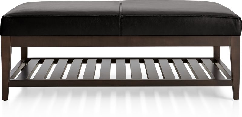 Nash Leather Rectangular Ottoman with Slats - image 0 of 7