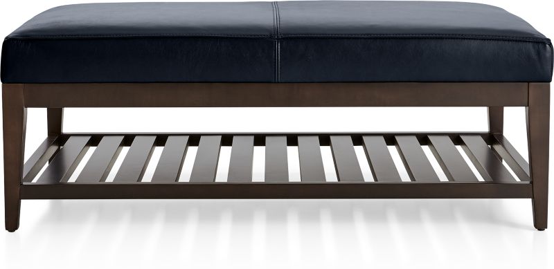 Nash Leather Rectangular Ottoman with Slats - image 0 of 7