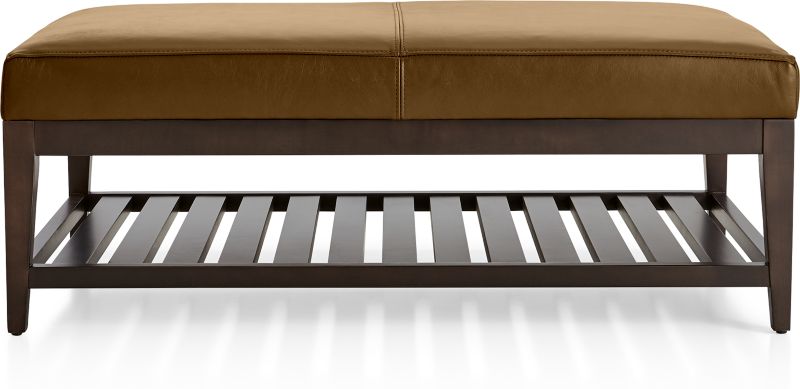 Nash Leather Rectangular Ottoman with Slats - image 0 of 7