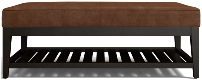 Nash Leather Rectangular Ottoman with Slats - image 0 of 7