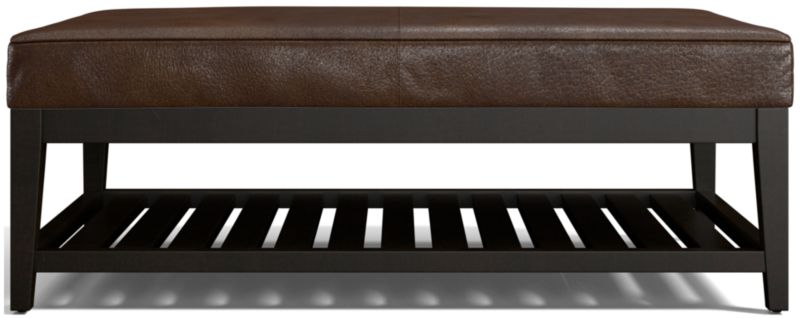 Nash Leather Rectangular Ottoman with Slats - image 0 of 7