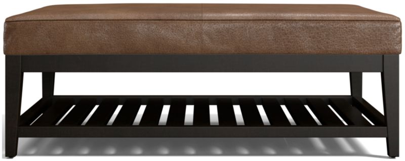 Nash Leather Rectangular Ottoman with Slats - image 0 of 7