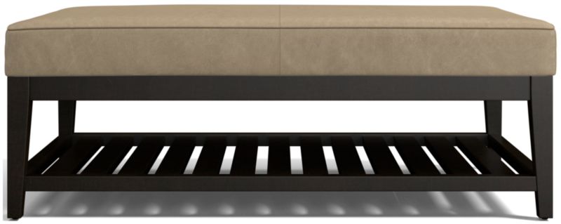 Nash Leather Rectangular Ottoman with Slats - image 0 of 7