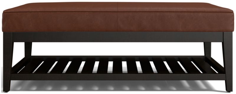 Nash Leather Rectangular Ottoman with Slats - image 0 of 7