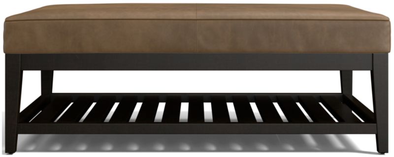 Nash Leather Rectangular Ottoman with Slats - image 0 of 7