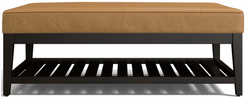 Nash Leather Rectangular Ottoman with Slats - image 0 of 7