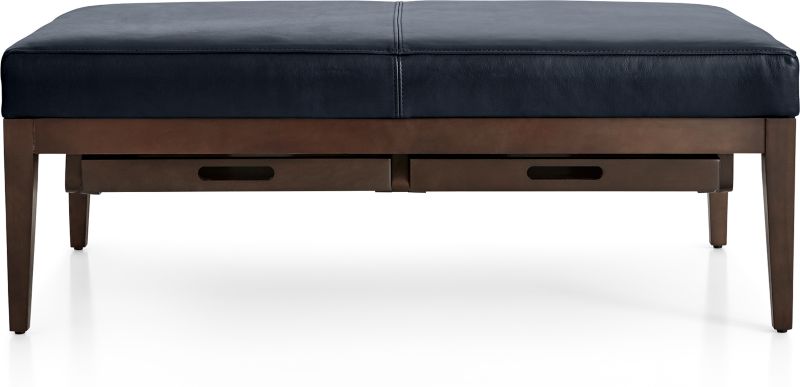 Nash Leather Rectangular Ottoman with Tray - image 0 of 10