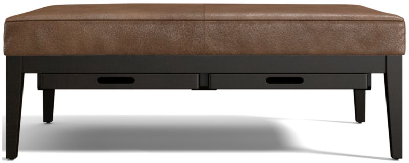 Nash Leather Rectangular Ottoman with Tray - image 0 of 10