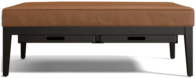 Nash Leather Rectangular Ottoman with Tray - image 0 of 10