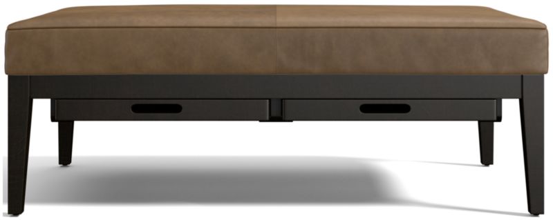 Nash Leather Rectangular Ottoman with Tray - image 0 of 10