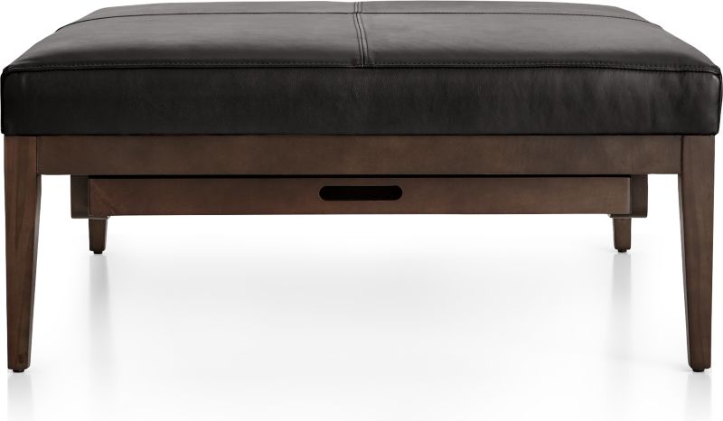 Nash Leather Square Ottoman with Tray - image 0 of 9