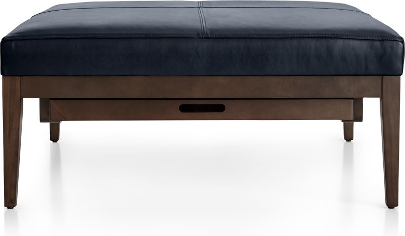 Nash Leather Square Ottoman with Tray - image 0 of 9