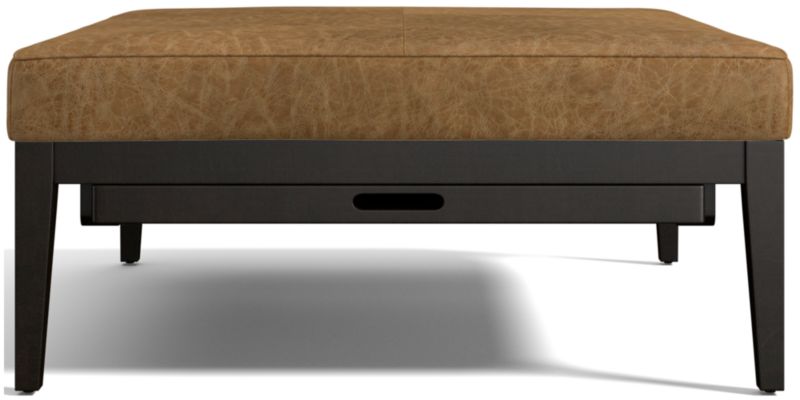 Nash Leather Square Ottoman with Tray - image 0 of 9